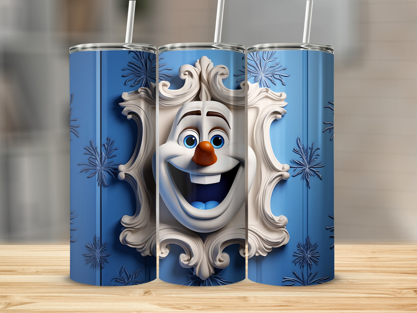 Charming Snowman Face Design Insulated Tumbler