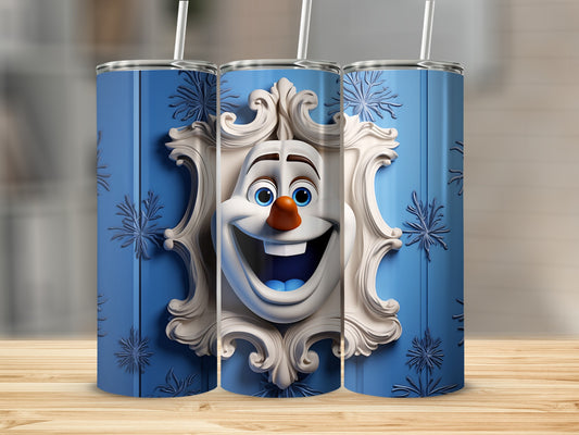 Charming Snowman Face Design Insulated Tumbler