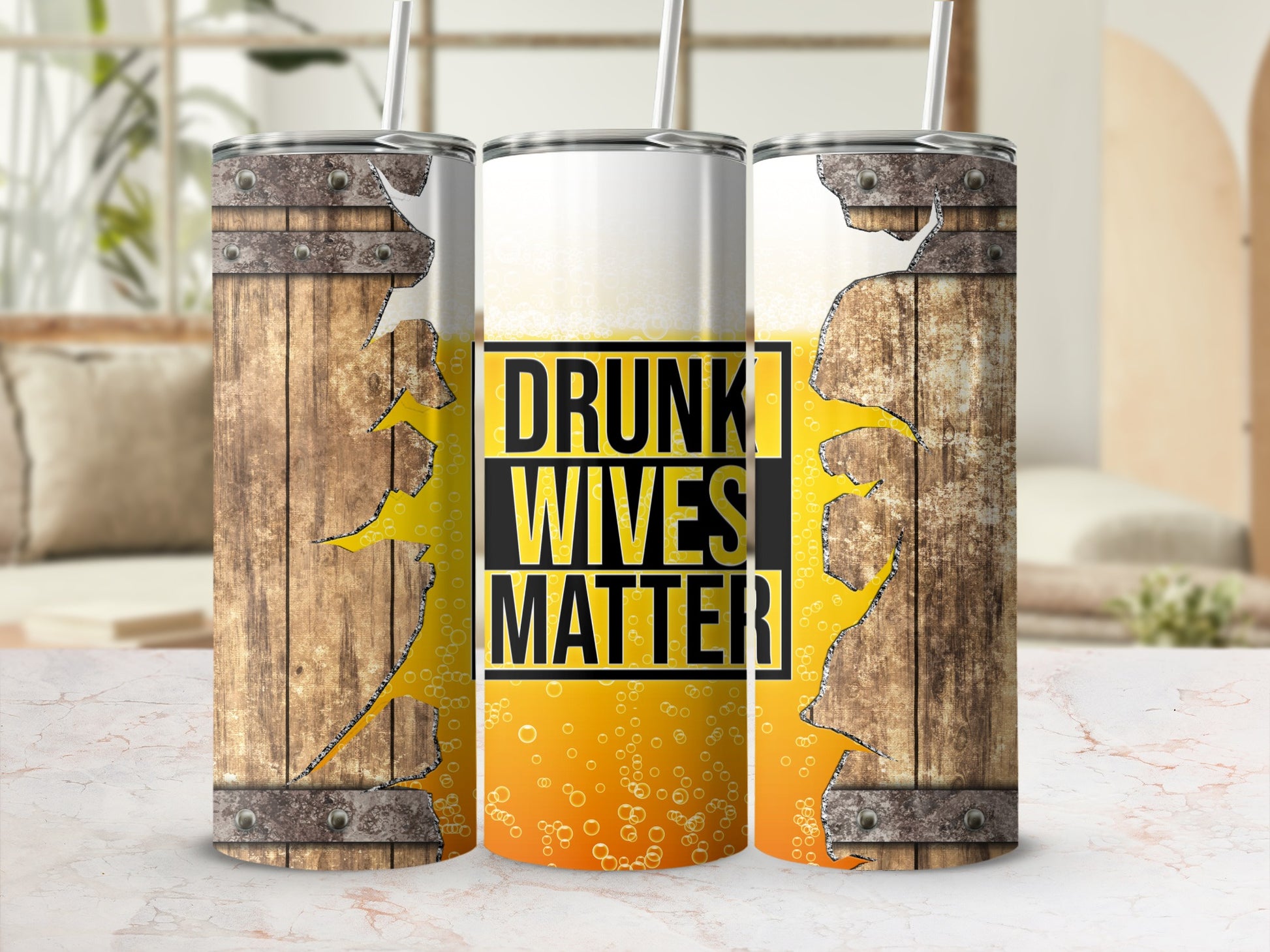 Drunk Wives Matter Beer Barrel Bubbles Tumbler product type