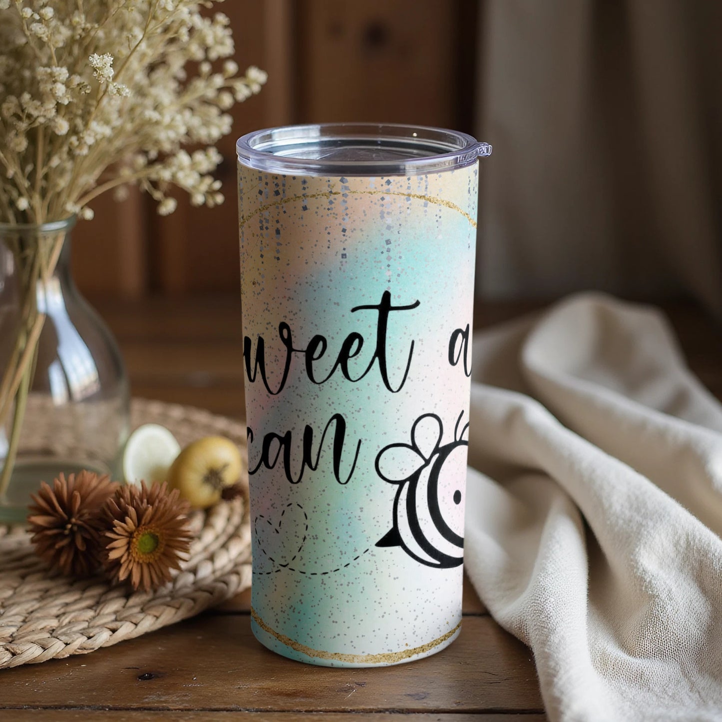 Sweet as Can Be Bee Themed Tumbler with Lid