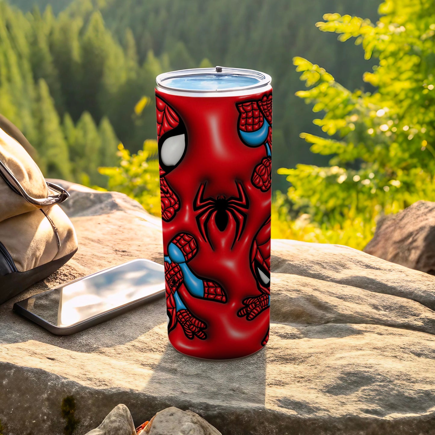 Vibrant Spider Red and Blue Design Stainless Tumbler