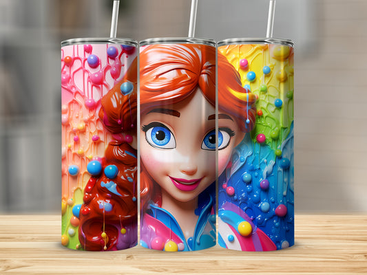 Colorful Cartoon Character Print Insulated Tumbler