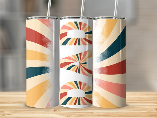 Retro Colorful Sunburst Patterned Tumbler Cups Product