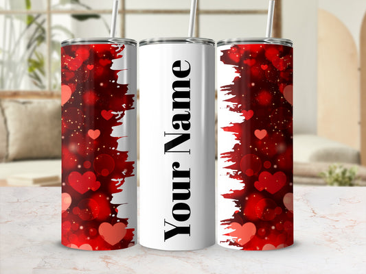 Custom Name Heart Design Insulated Tumbler Cup