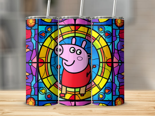 Colorful Stained Glass Cartoon Design Tumbler Product