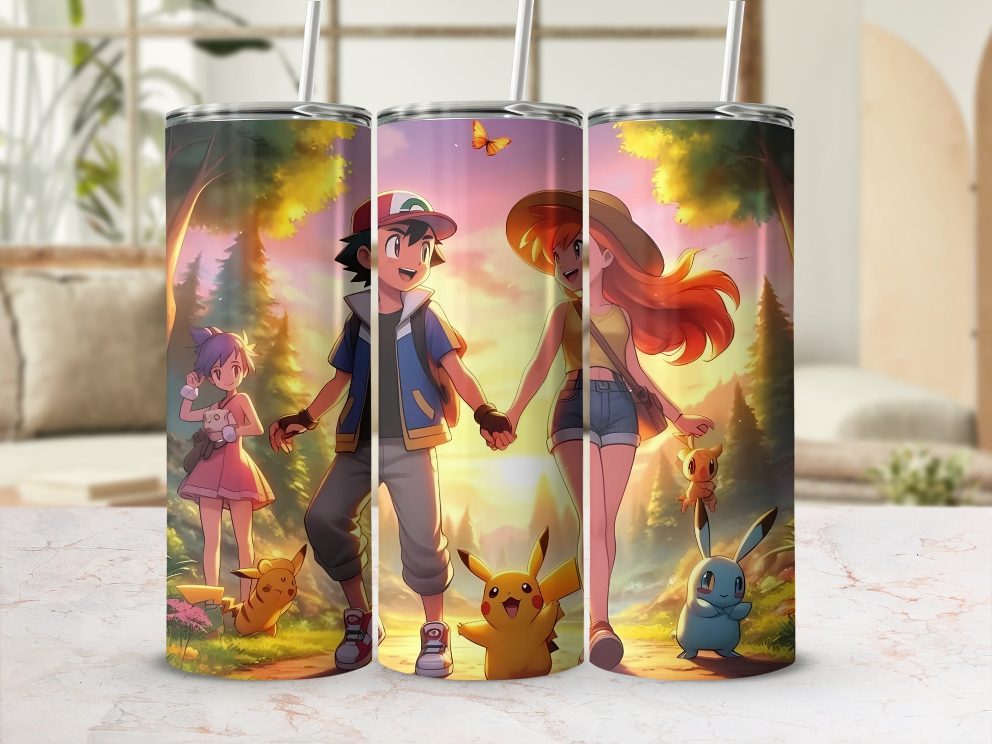 Colorful Anime Adventure Scene Forest Theme Tumbler