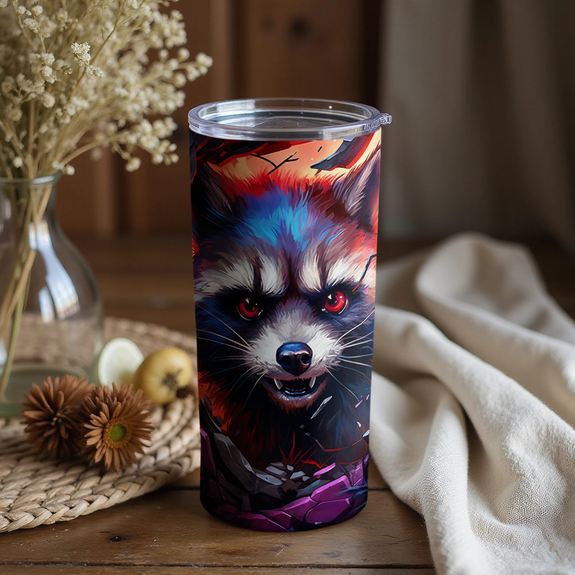 Fierce Red Panda Insulated Travel Tumbler