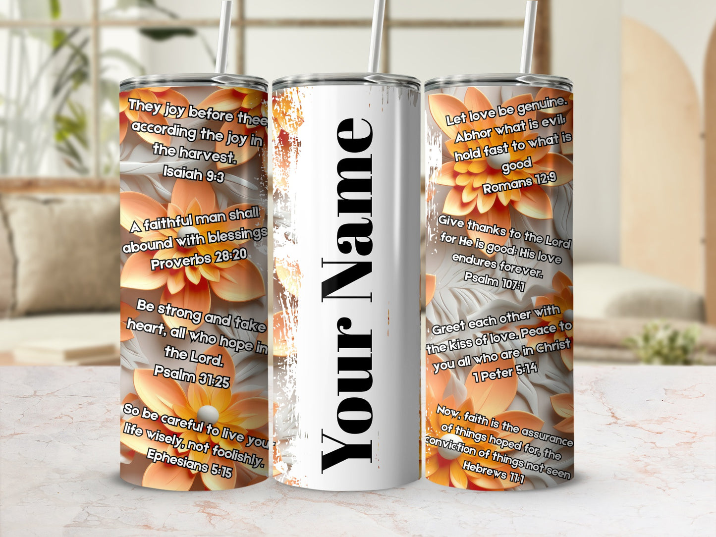Inspirational Bible Verses Personalized Tumbler