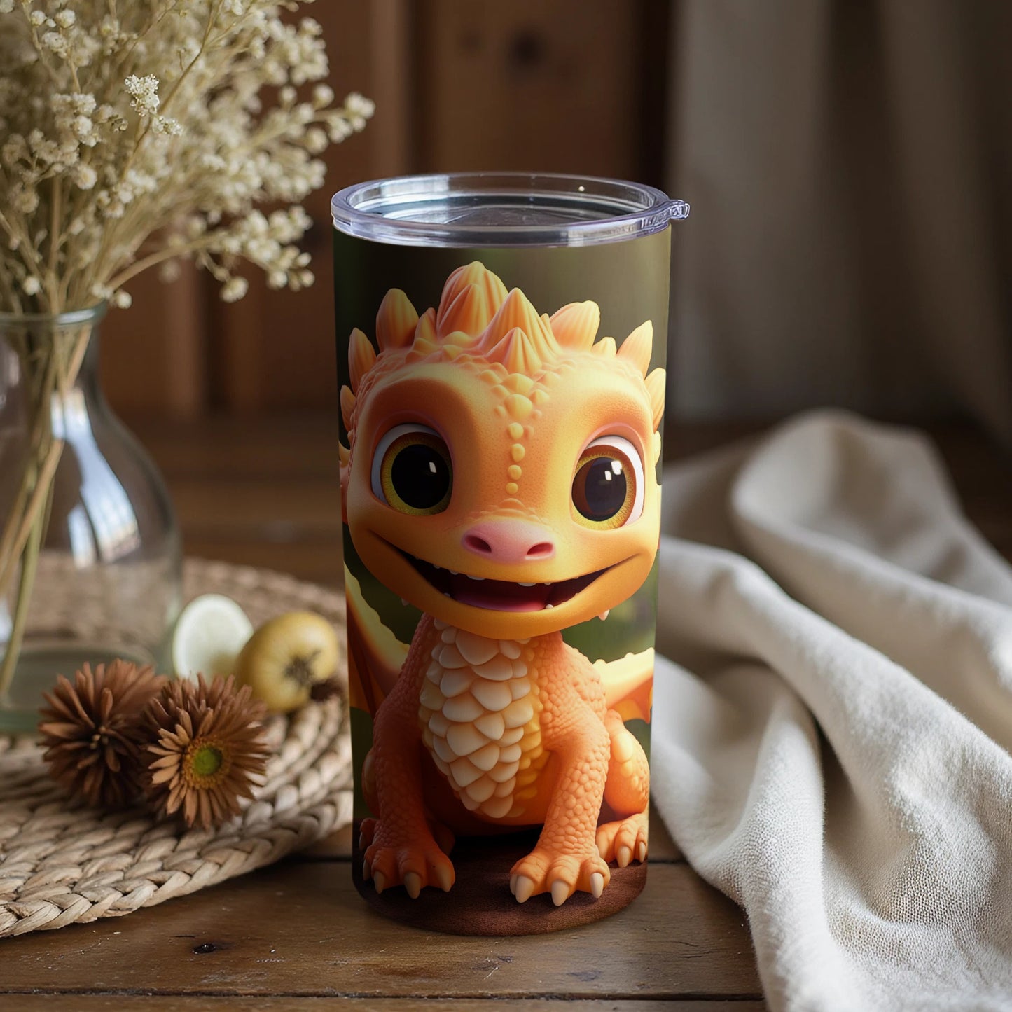 Adorable Dragon Art Tumbler for Kids and Adults