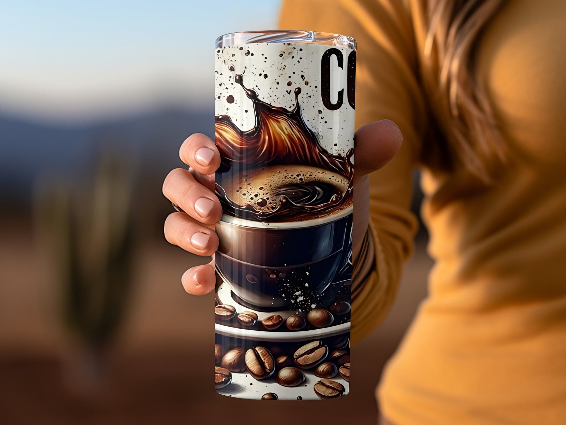 Coffee Splash Artistic Insulated Travel Tumbler Cup