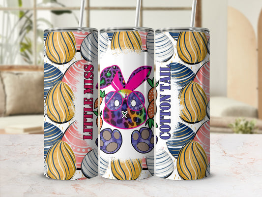 Easter Bunny Little Miss Cotton Tail Eggs Pattern Tumbler product type