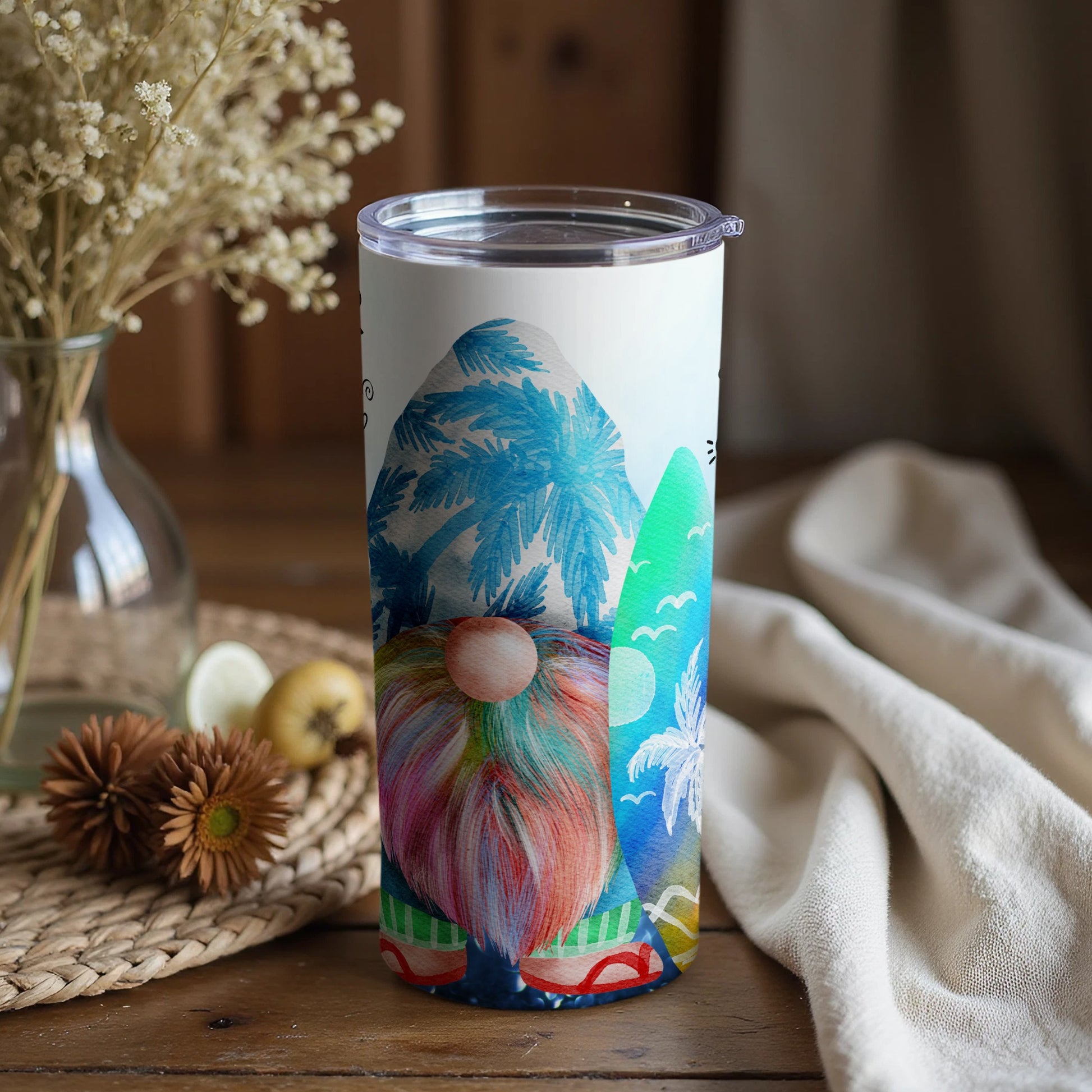 Tropical Gnome Art Print Insulated Tumbler