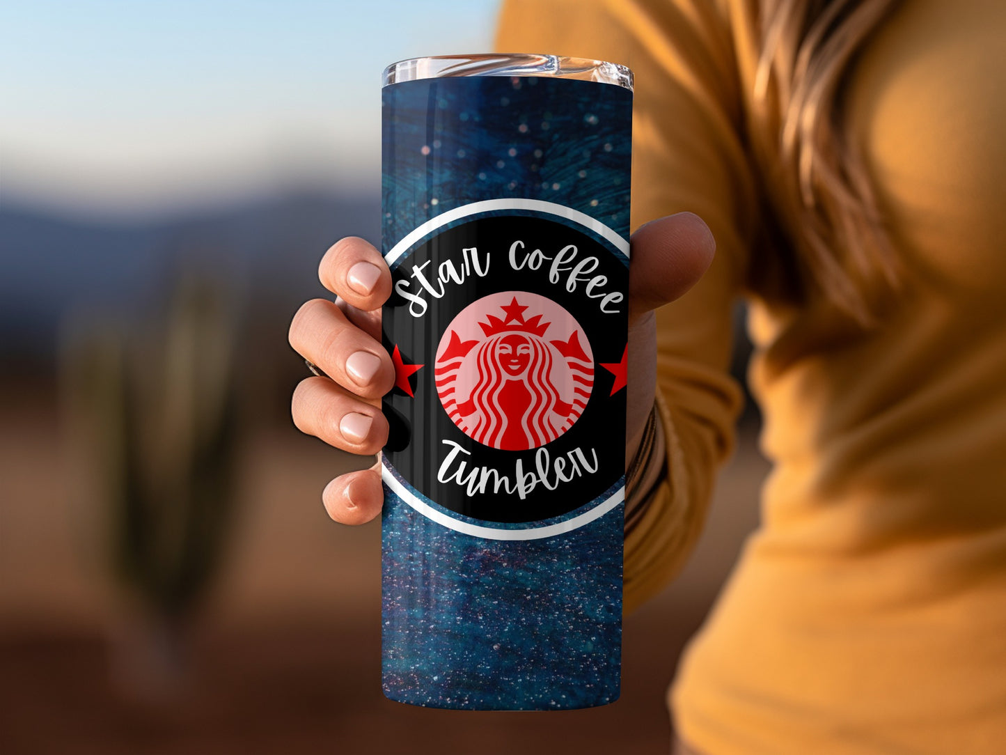 Star Coffee Tumbler with Unique Galactic Design