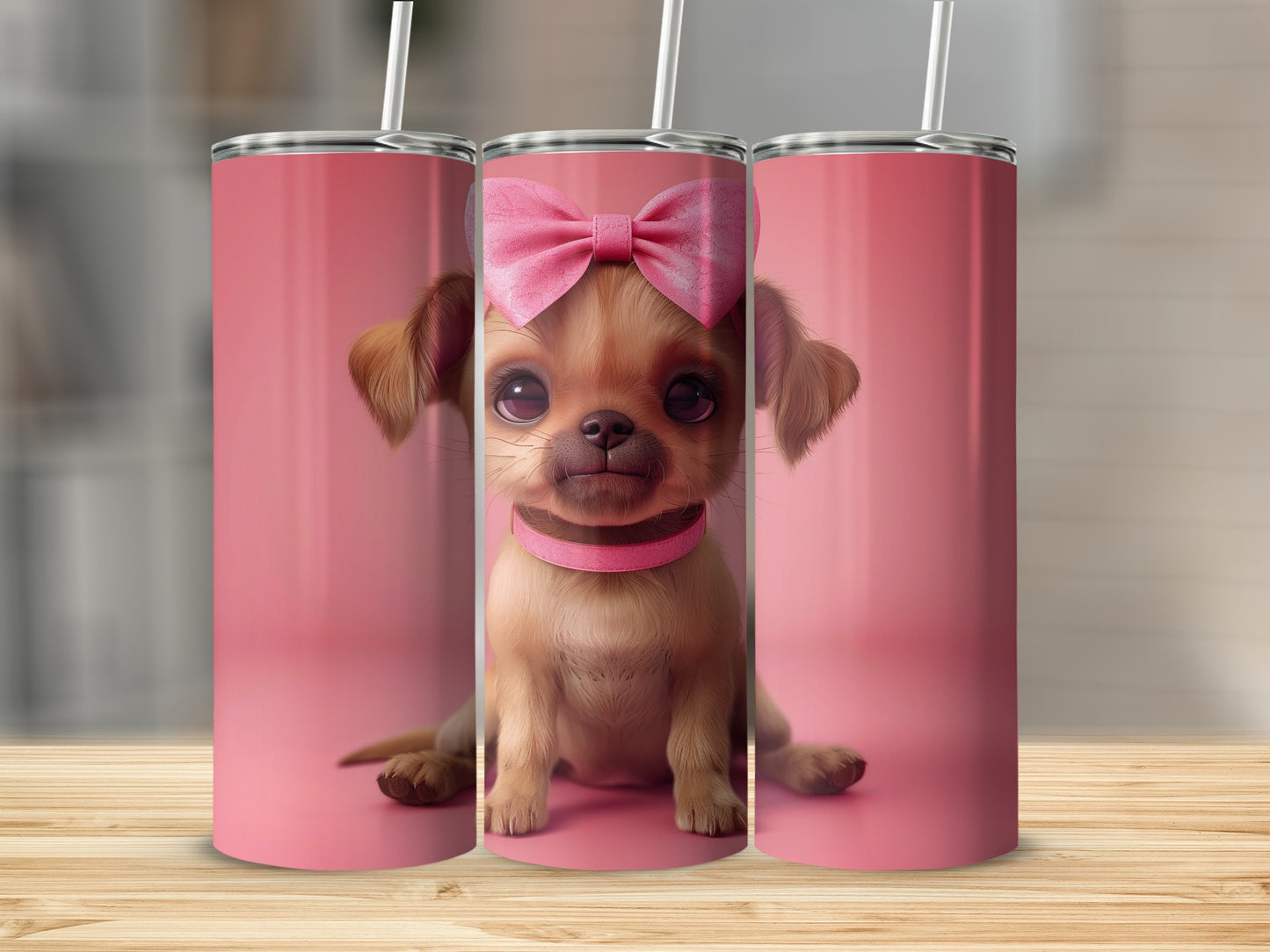 Adorable Puppy Pink Bow Collar Cute Pet Design product type