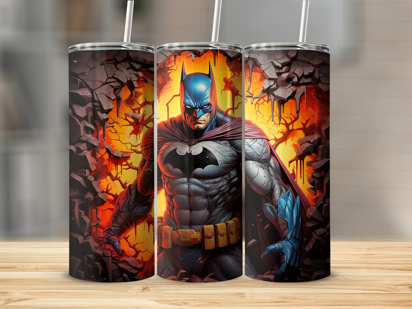 Bold Superhero Print Tumbler for Fans of Bold Art