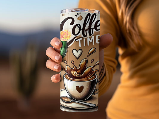 Coffee Time Splash Art Travel Tumbler for Drinks