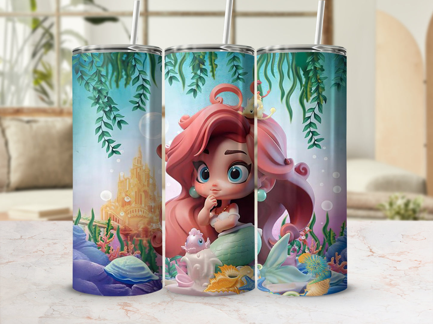 Enchanting Mermaid Princess Fantasy Scene Tumbler