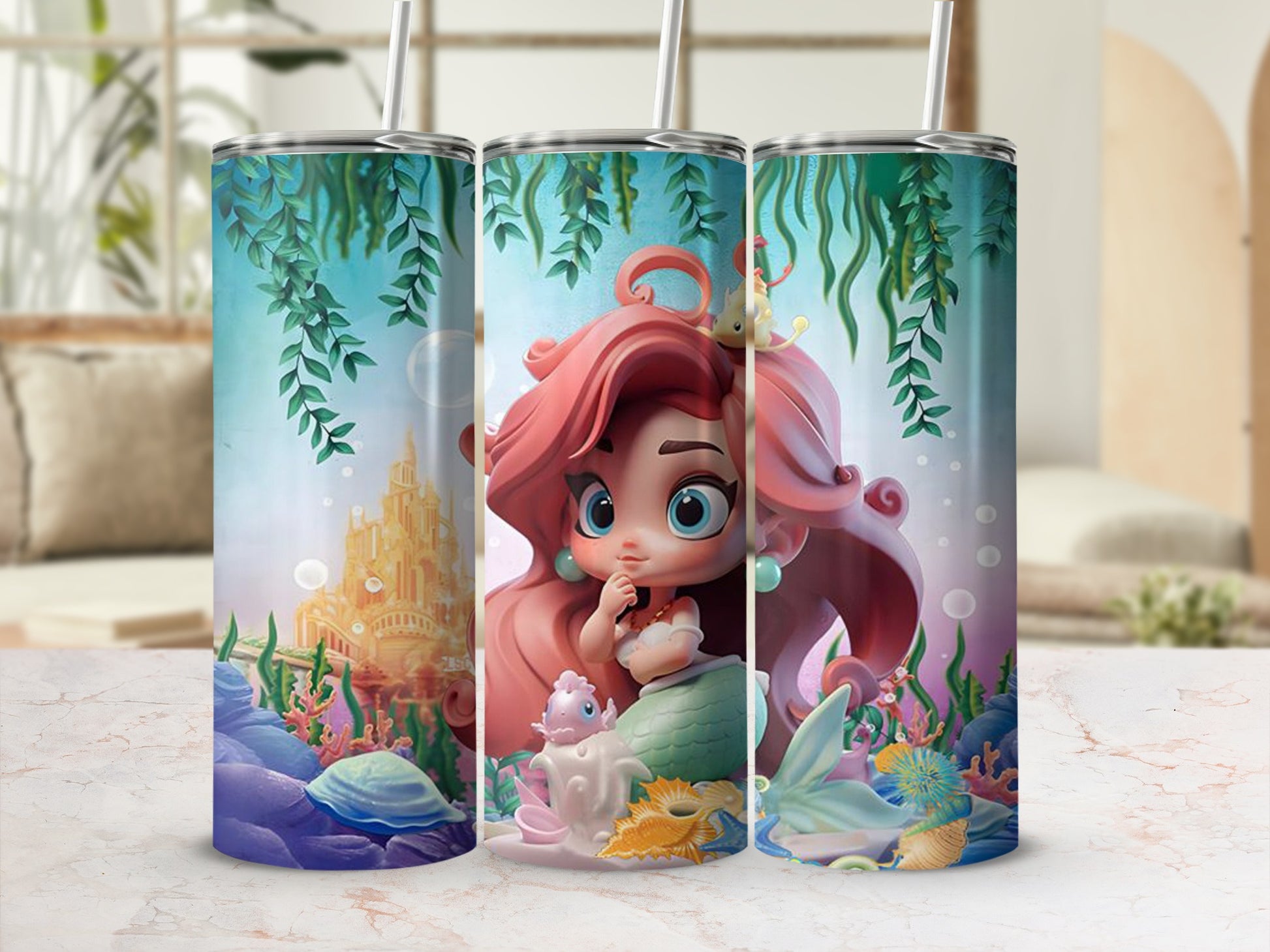 Enchanting Mermaid Princess Fantasy Scene Tumbler