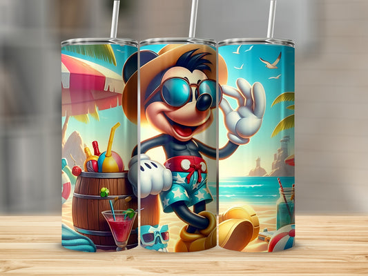 Cartoon Character Summer Beach Vibes Beverage Tumbler