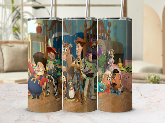 Colorful Toy-Themed Characters Tumbler Perfect for Kids