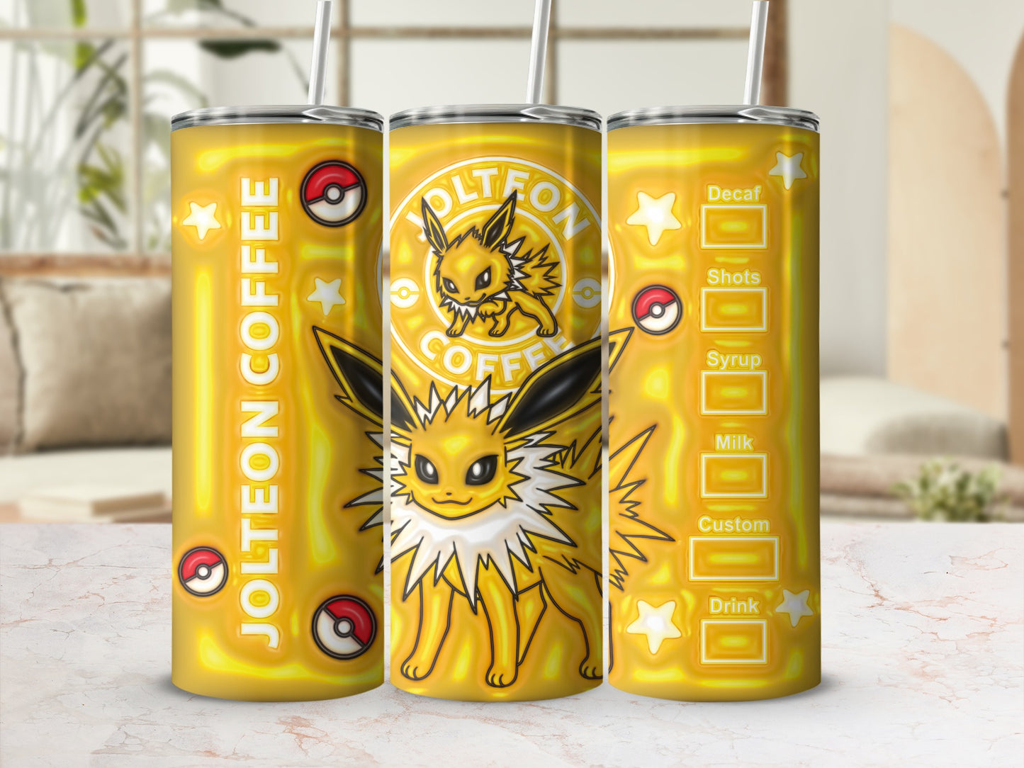 Jolteon Coffee Pokemon Decaf Shots Syrup Tumbler product type