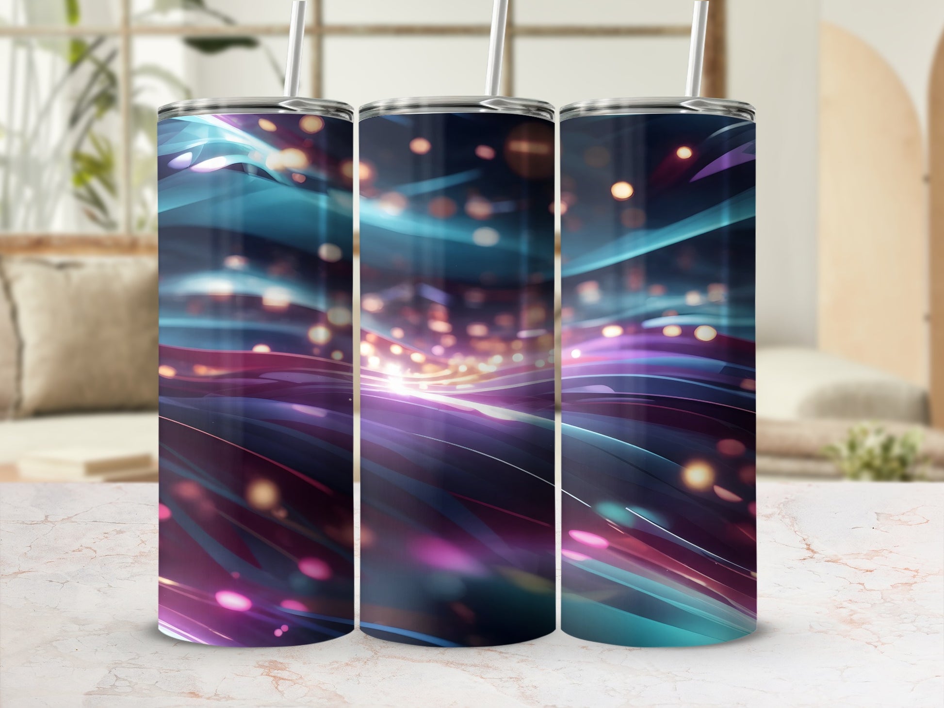 Vibrant Abstract Swirling Lights Tumbler product type