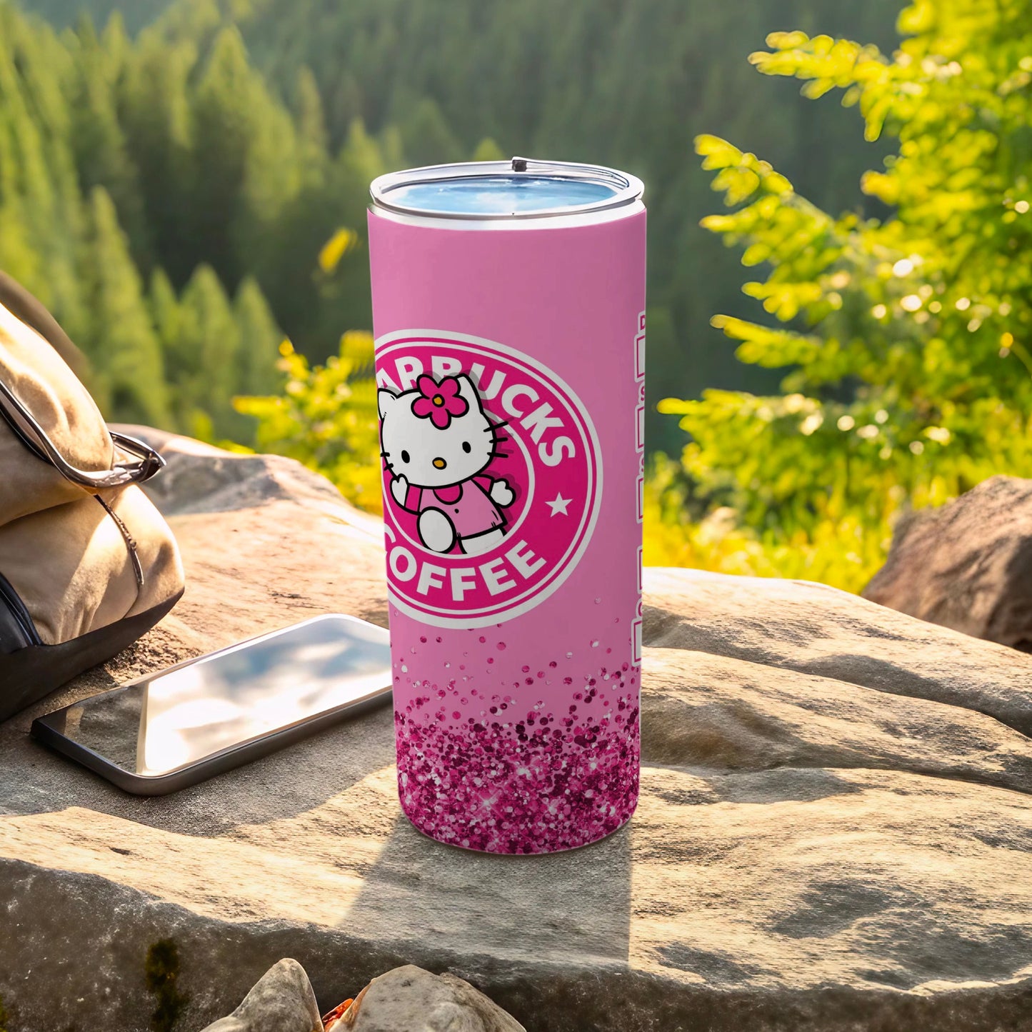 Pink Hello Kitty Coffee Tumbler Customized Beverage Container