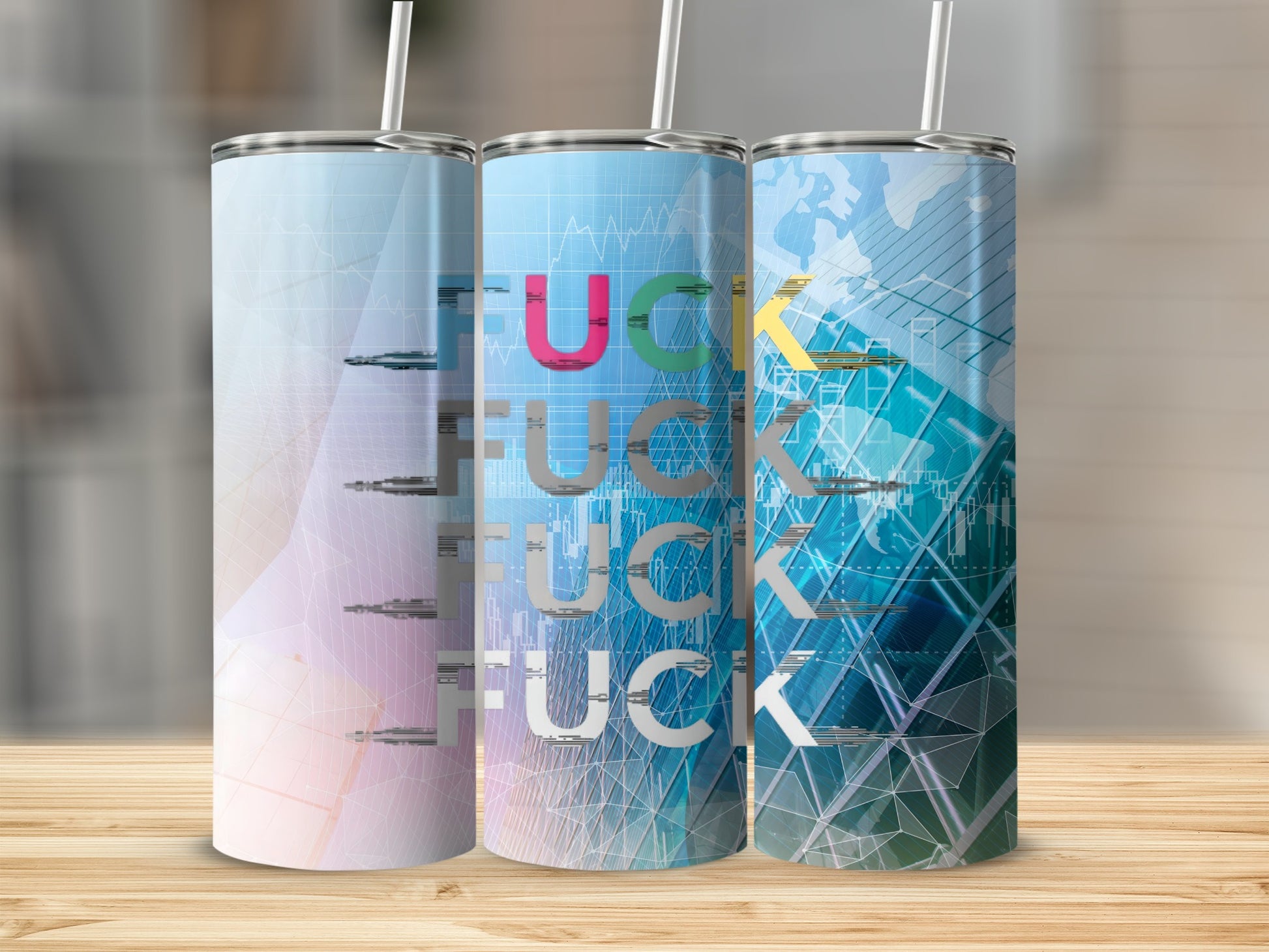 Modern Abstract Design Tumbler Unique Colorful Cup