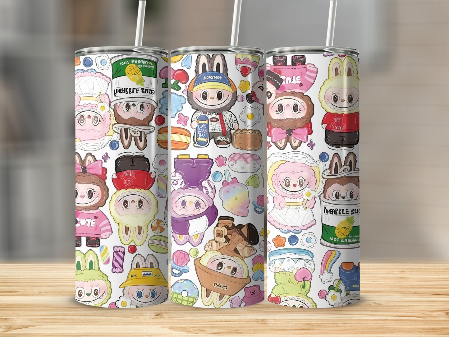 Cute Cartoon Characters Patterned Tumbler Cup