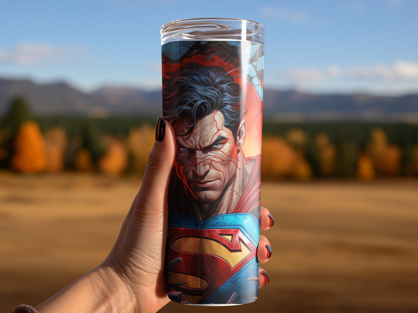 Superman Artwork Vivid Tumbler for Character Fans