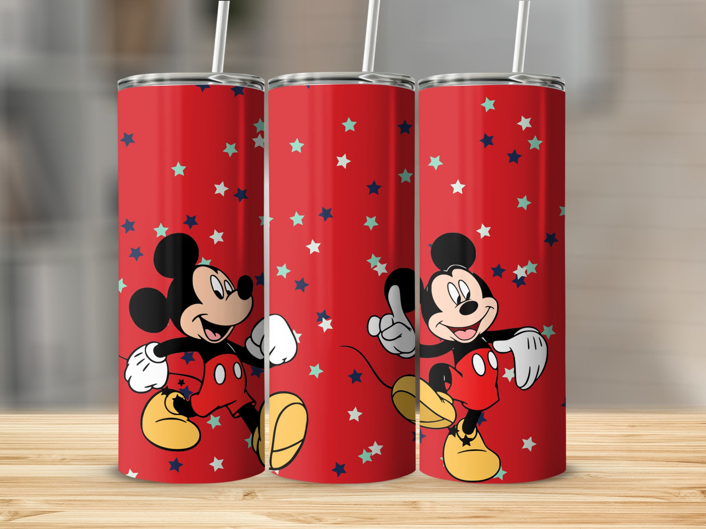 Mickey Mouse red starry background tumbler product