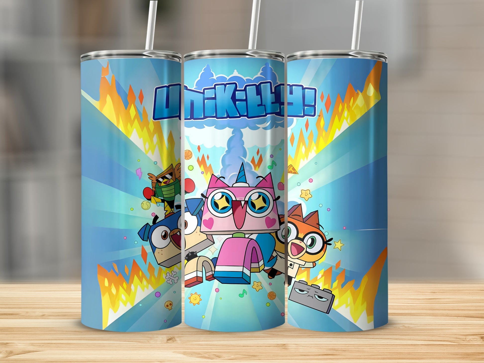 Colorful Cartoon Character Print Water Bottle Tumbler