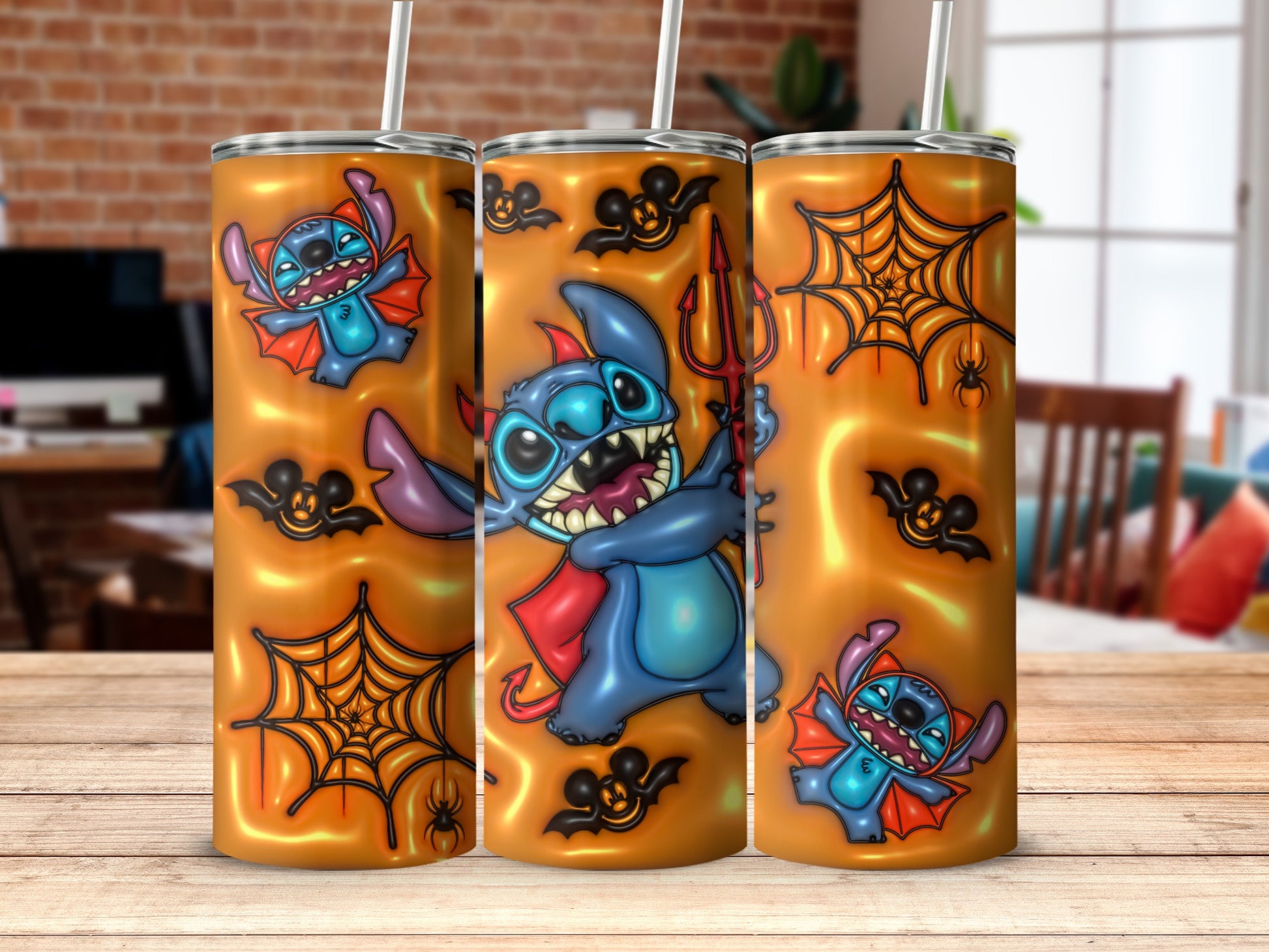 Cute Blue Monster Halloween Design Tumbler