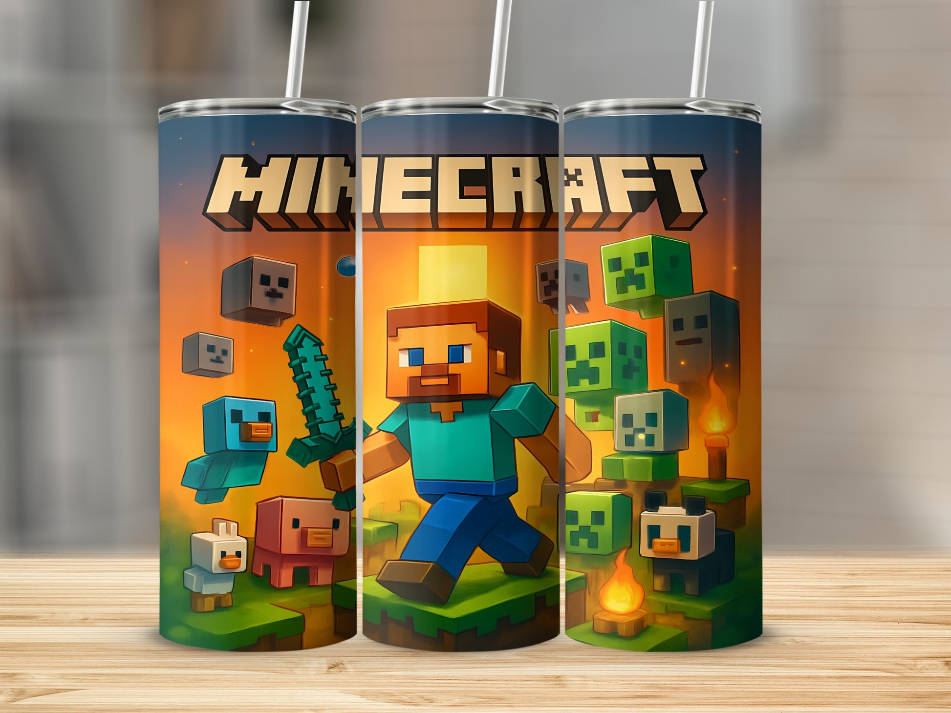 Minecraft Adventure Theme Stainless Steel Tumbler