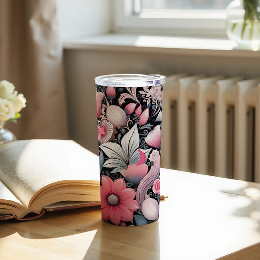 Floral Insulated Tumbler with Lid Hydration Cup