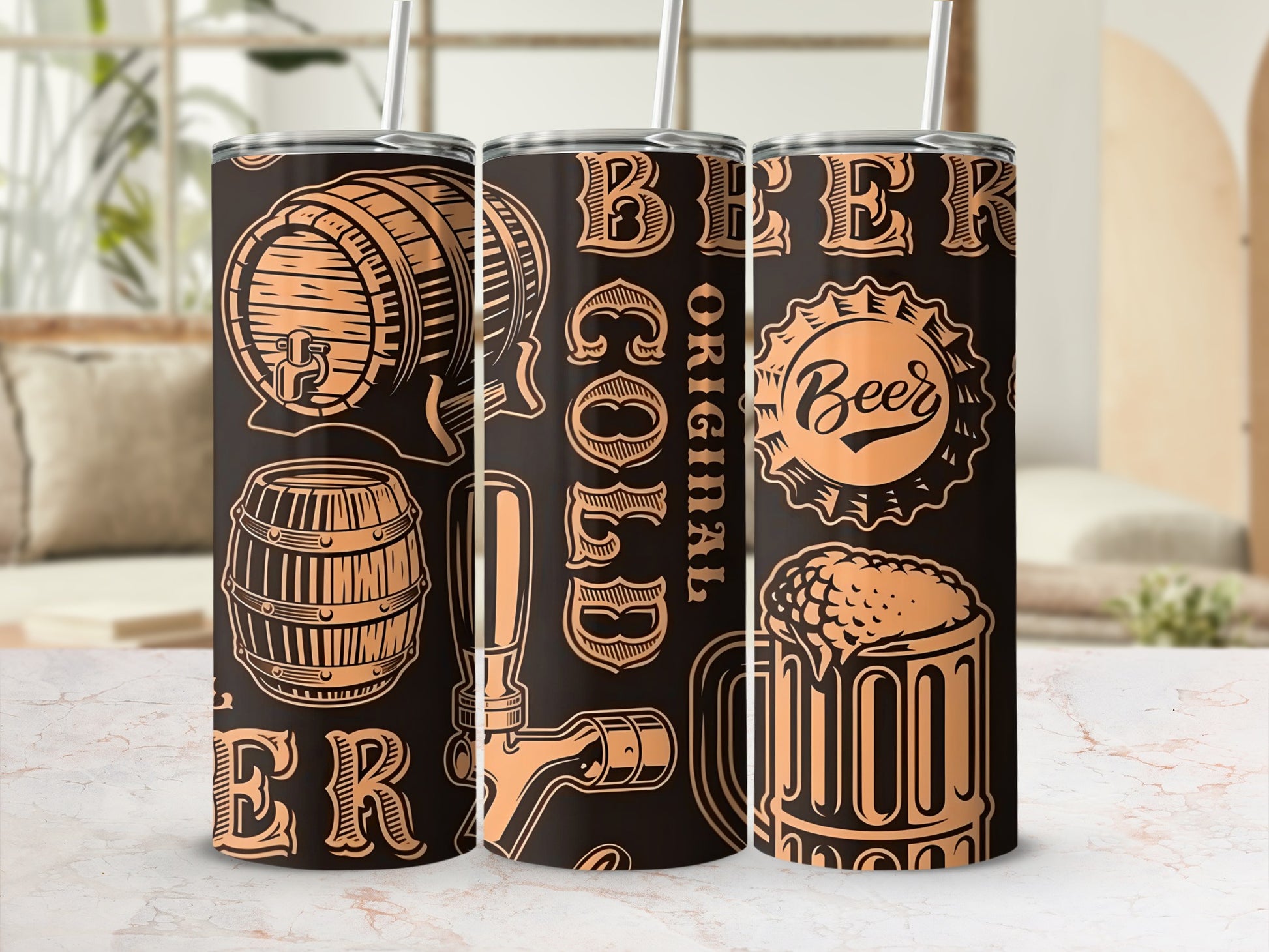 Original Cold Beer Barrel Mug Design Drinkware