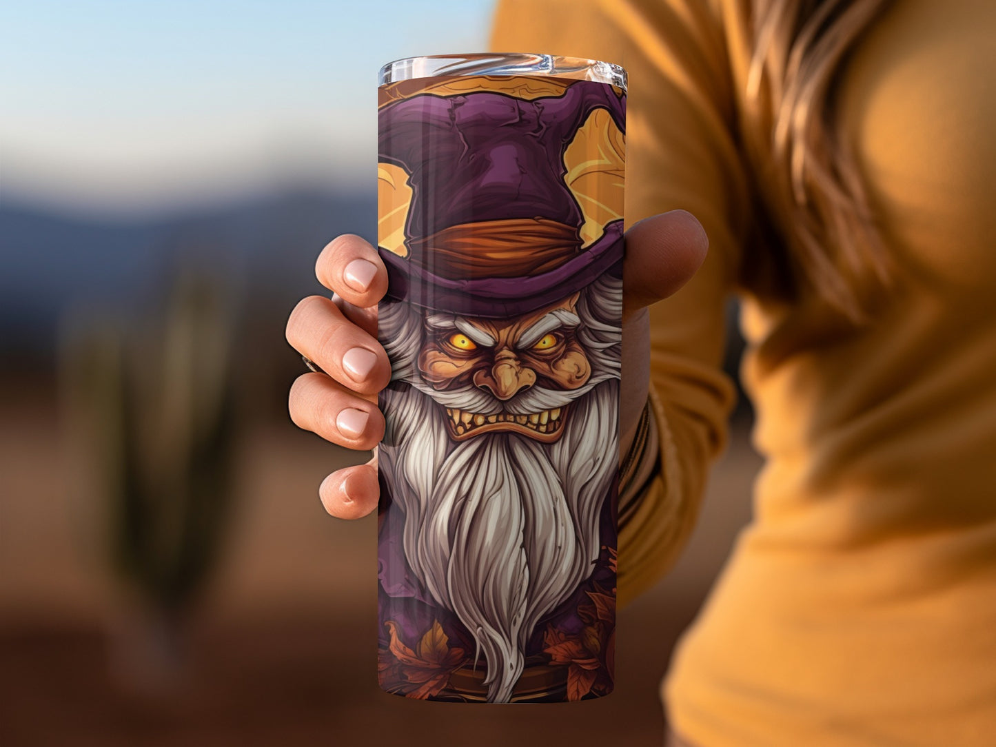 Spooky Witch Halloween Theme Artwork Travel Mug