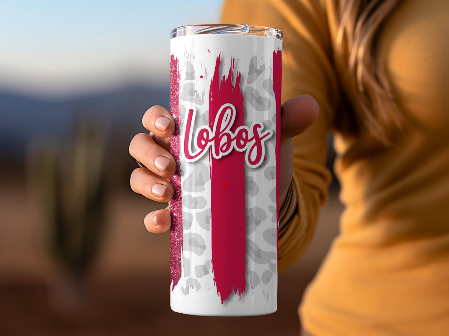 Lobos With Brushstrokes Patterns College Tumblers