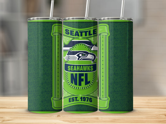 Seattle Seahawks NFL Est 1976 Sports Team Logo Tumbler