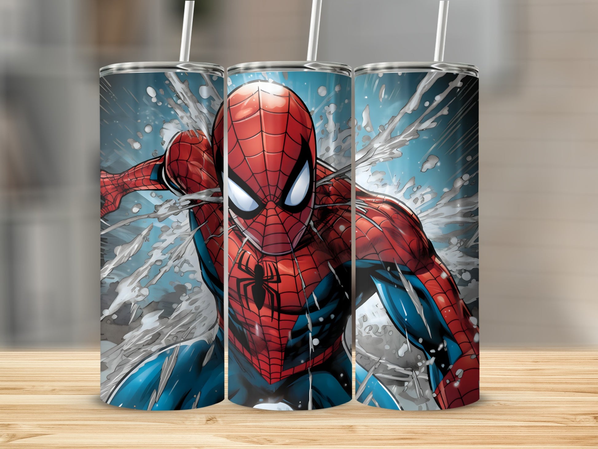 Spider-Man Action Pose Tumbler Full Wrap Design