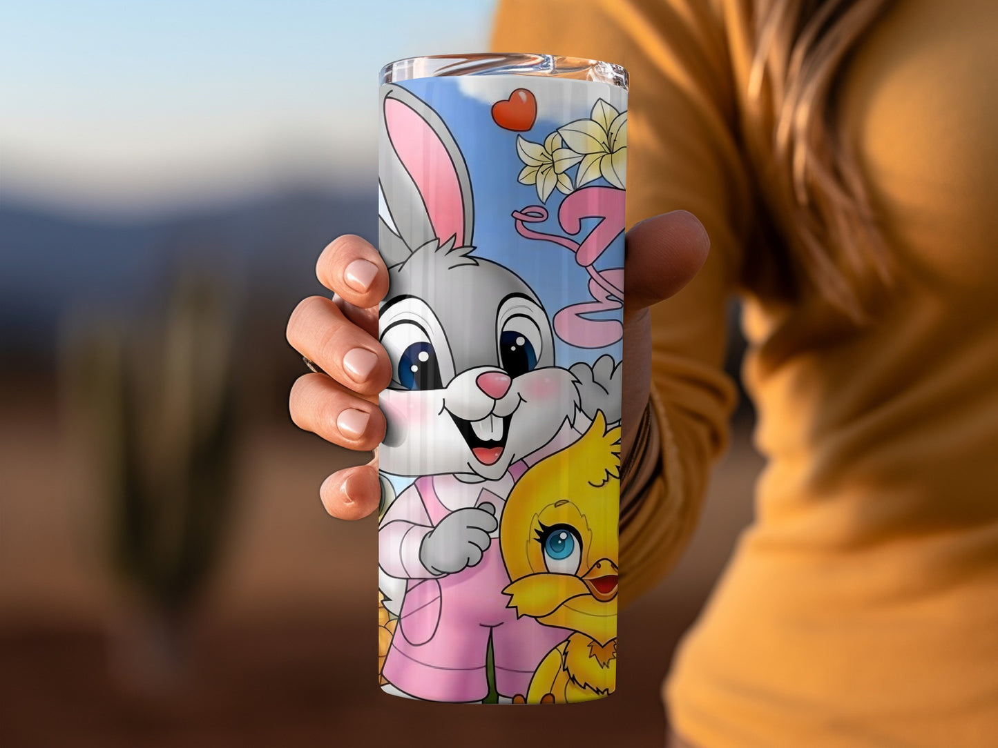 Cute Bunny and Chick Design 20 oz Tumbler Cup