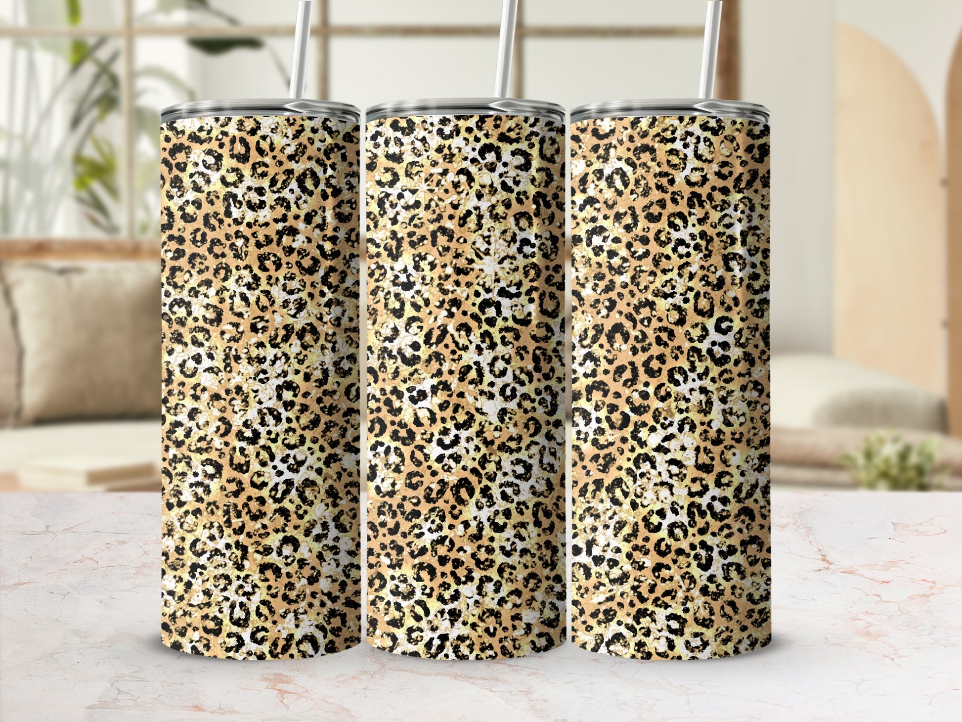 Stylish Leopard Print Insulated Tumbler Drinkware