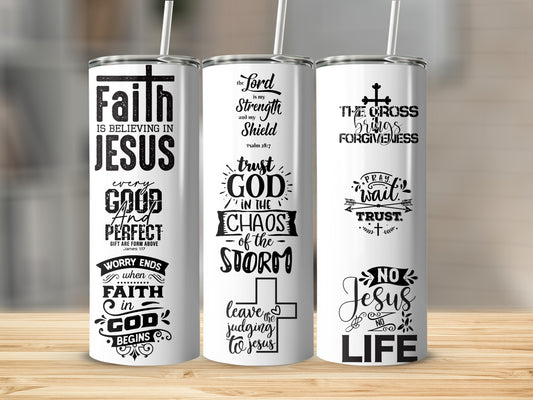 Inspirational Faith Quotes Tumbler Christian Gifts