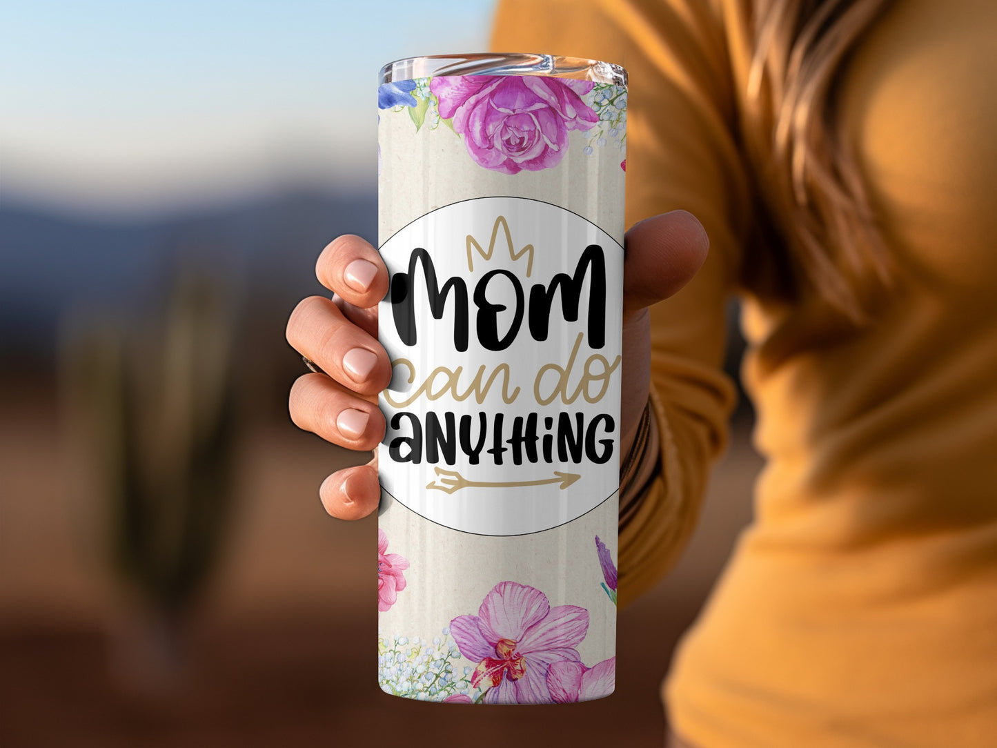 Mom Can Do Anything Floral Design Tumbler Product