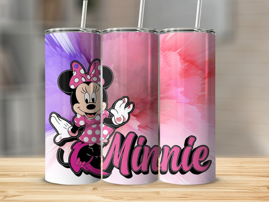 Minnie Mouse Pink and Purple Gradient Tumbler