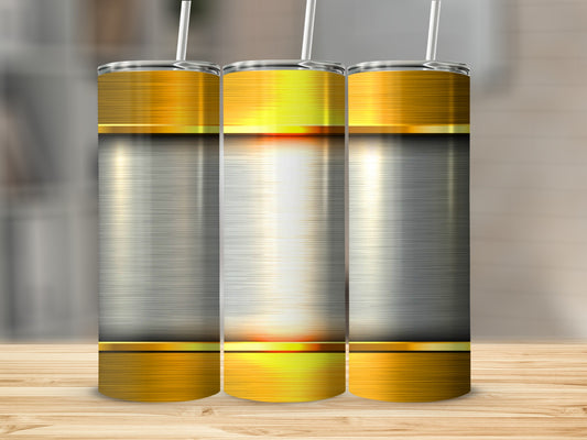 Gold Silver Brushed Metallic Stripes Pattern product type