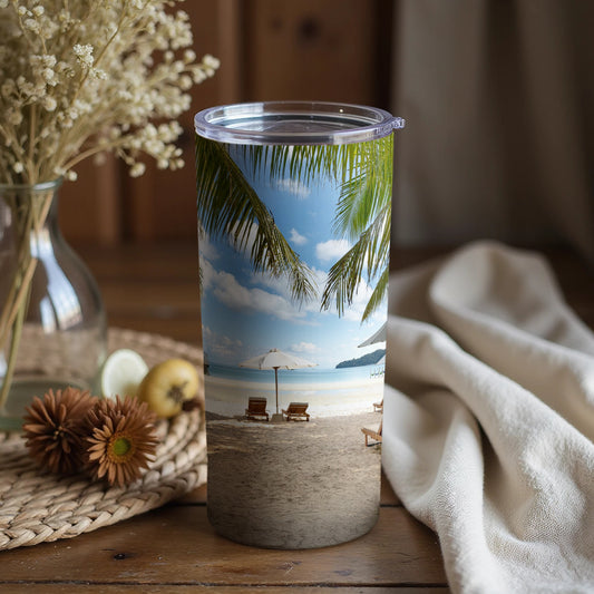 Serene Beach Scene Tropical Vacation Travel Tumbler