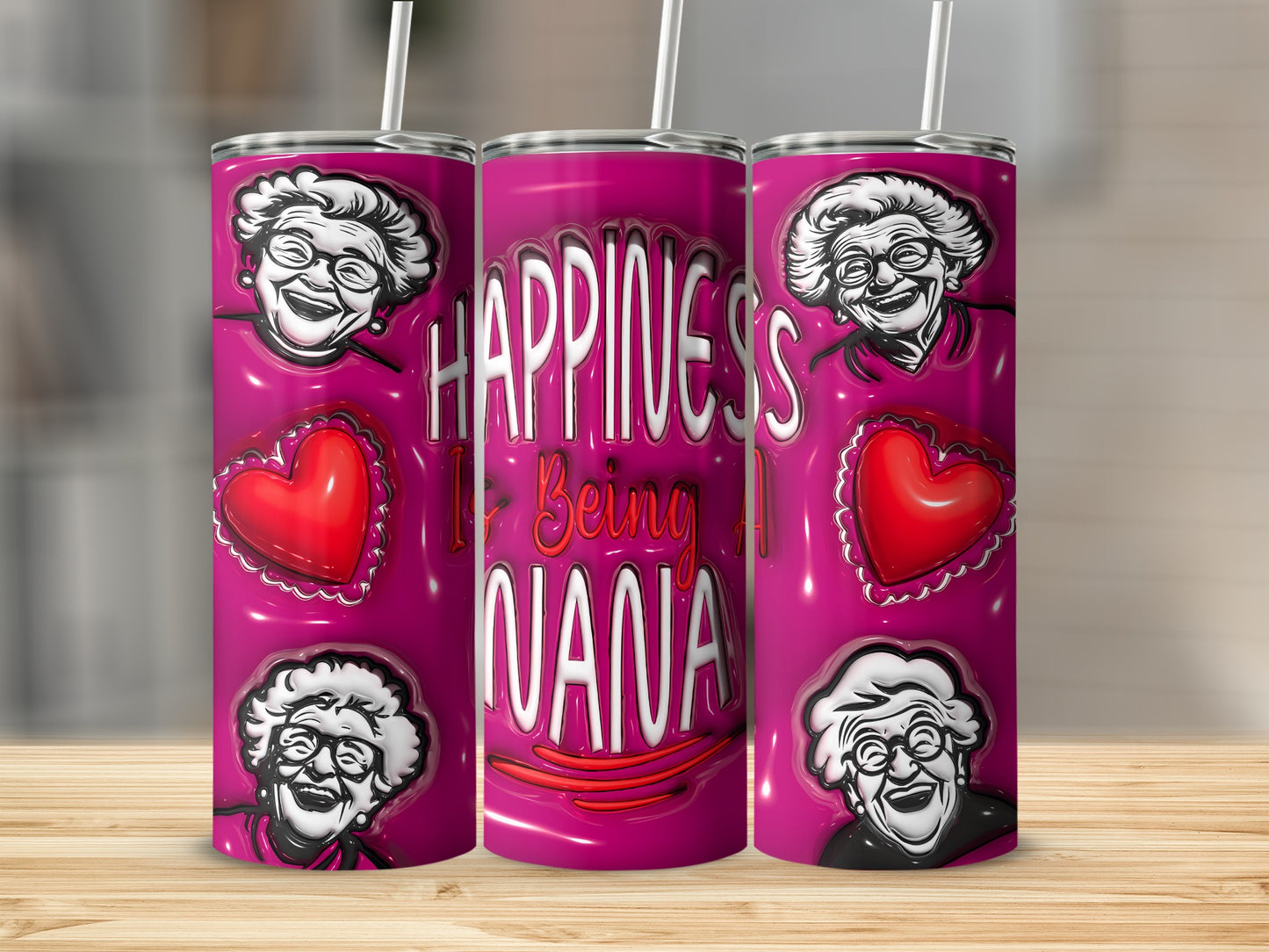 HAPPINESS is Being A NANA Pink Lady Hearts Tumbler product type