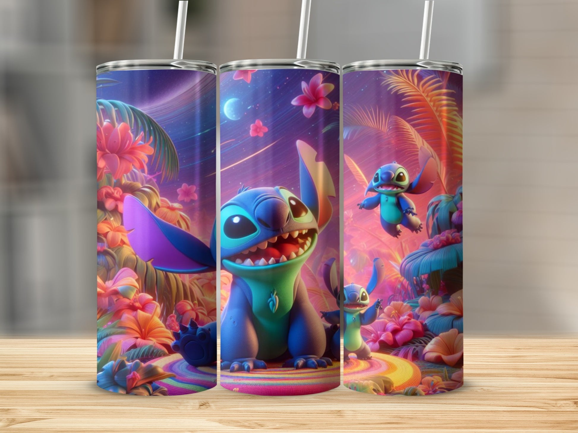 Cute Cartoon Alien Design Colorful Tumbler Cup