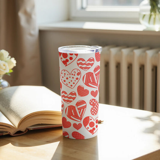 Cute Heart Pattern Tumbler for Valentine's Day Gift